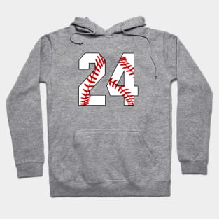 Baseball Number 24 #24 Baseball Shirt Jersey Favorite Player Biggest Fan Hoodie